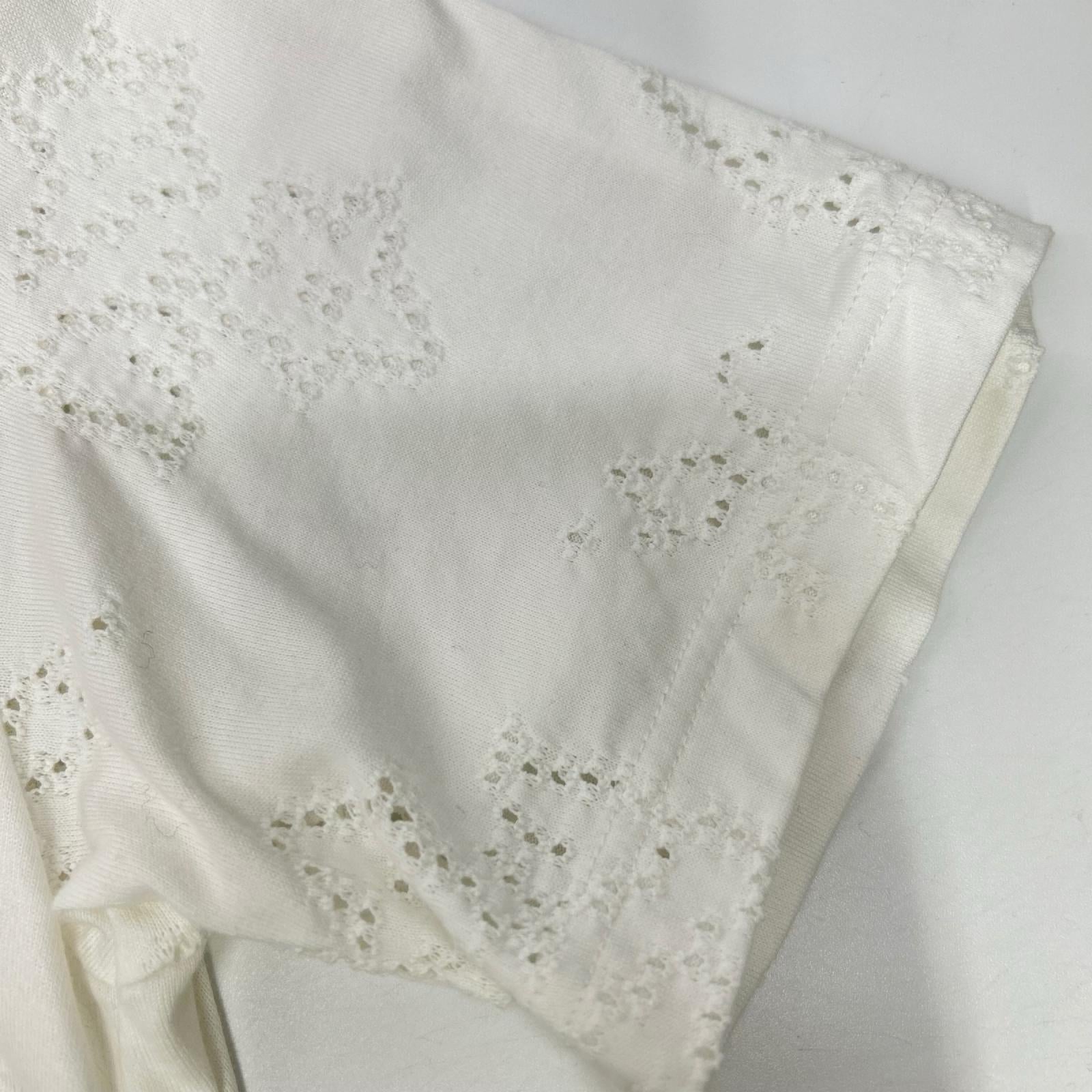 Mame Kurogouchi マメクロゴウチ MM25SS-JS071 ホワイト Eyelet Jersey Jacquard Top トップス