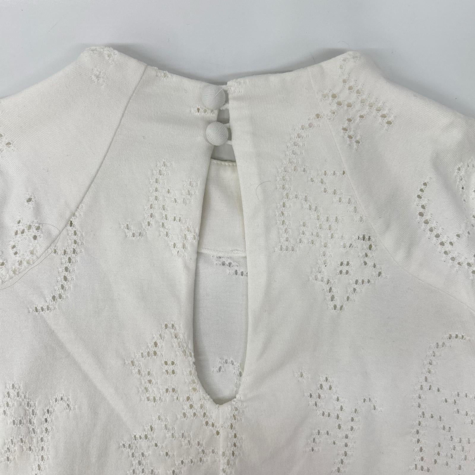Mame Kurogouchi マメクロゴウチ MM25SS-JS071 ホワイト Eyelet Jersey Jacquard Top トップス