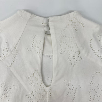 Mame Kurogouchi マメクロゴウチ MM25SS-JS071 ホワイト Eyelet Jersey Jacquard Top トップス