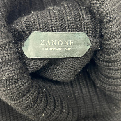 ZANONE ザノーネ ブラック メリノウール ミドルゲージウールタートルネックニット トップス