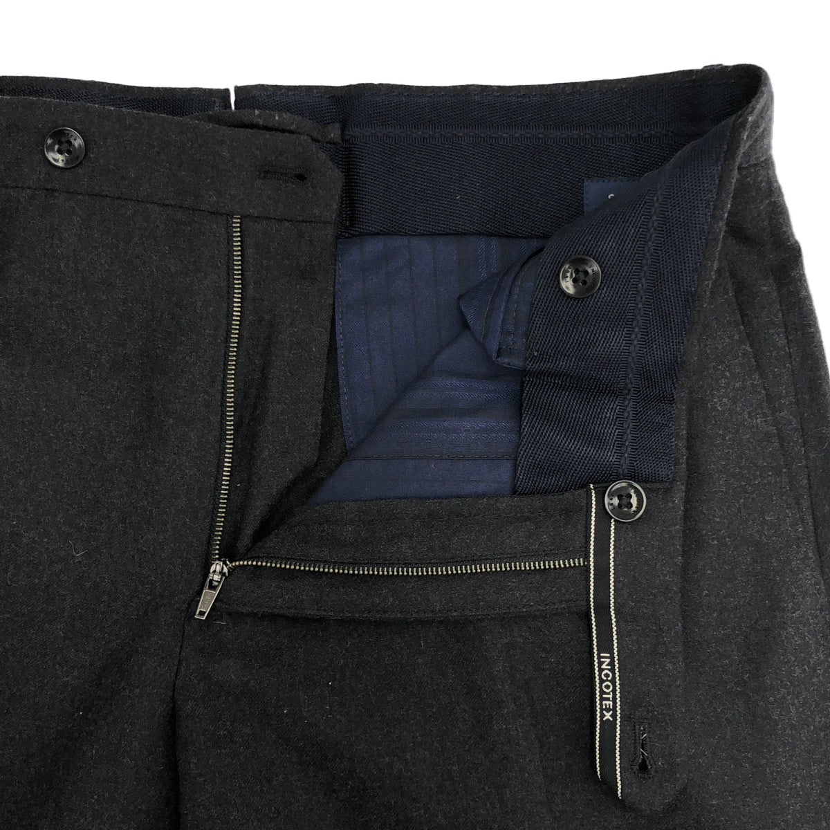 INCOTEX インコテックス グレー メラノウール SLIM FIT SLOWEAR テーパードパンツ ボトムス
