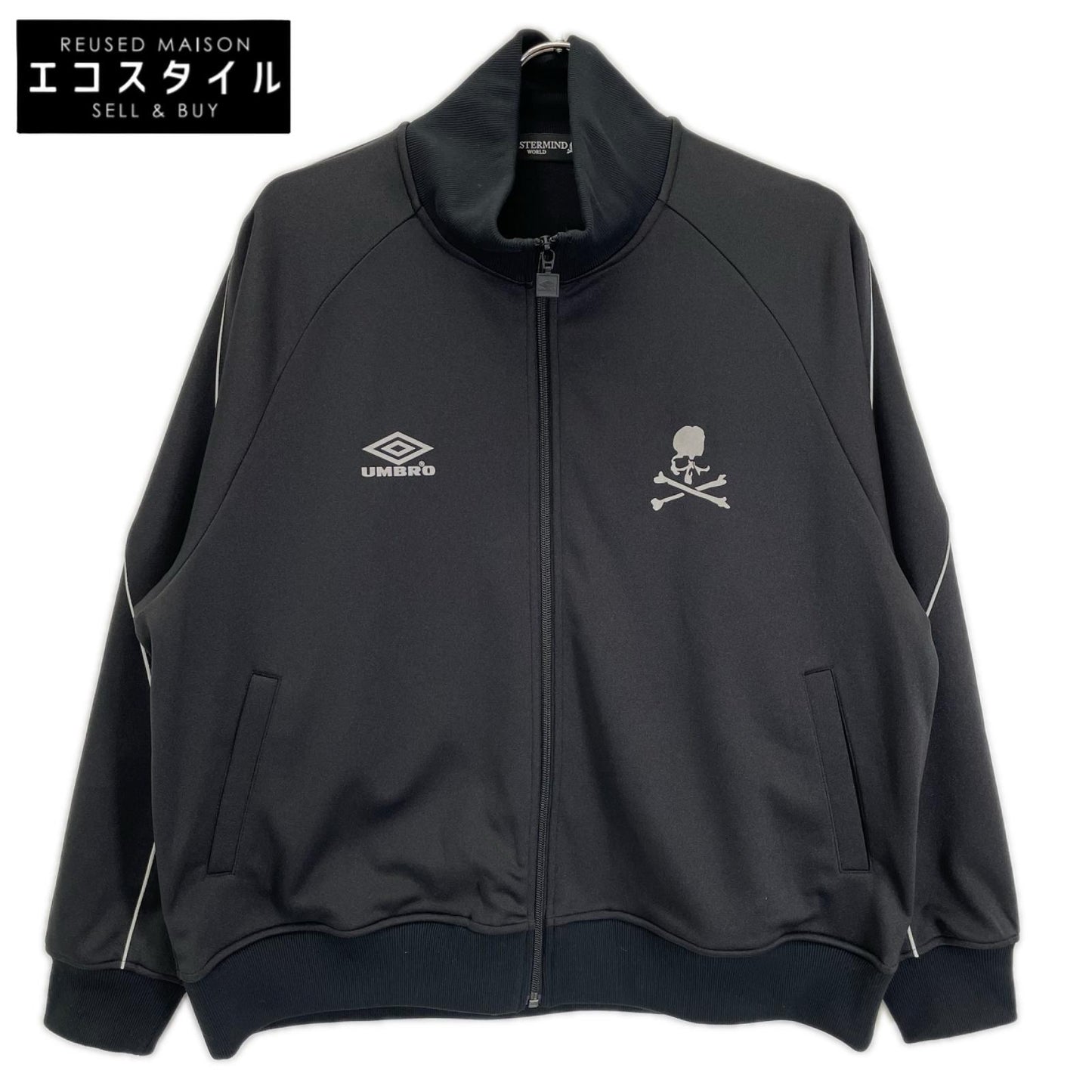 mastermind マスターマインド ×UMBRO ブラック バックロゴプリント トラックジャケット ジャケット