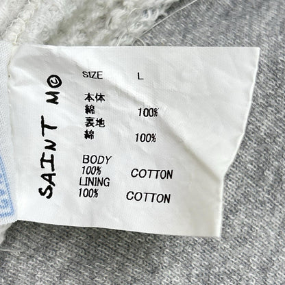 SAINT MICHAEL セントマイケル 24SS HOODIEDOUBLE FACE グレー ダメージ加工 長袖スウェット トップス