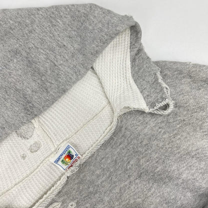 SAINT MICHAEL セントマイケル 24SS HOODIEDOUBLE FACE グレー ダメージ加工 長袖スウェット トップス