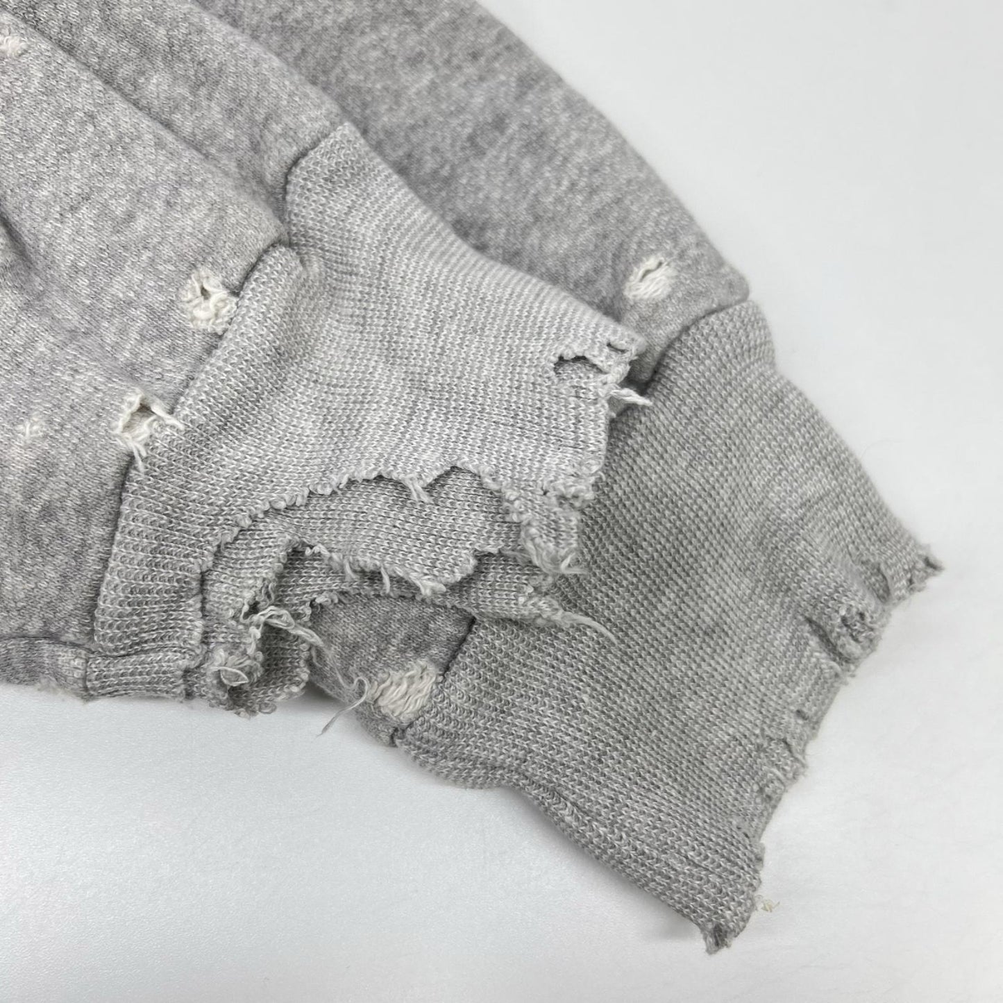 SAINT MICHAEL セントマイケル 24SS HOODIEDOUBLE FACE グレー ダメージ加工 長袖スウェット トップス