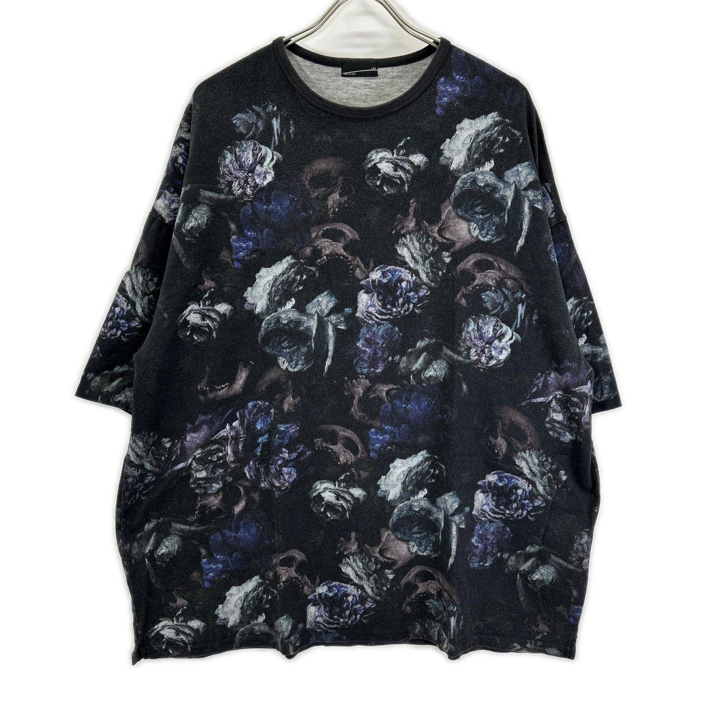 LAD MUSICIAN ラッドミュージシャン 21AW 2220-721 ブラック スカル×花柄 半袖 Tシャツ トップス