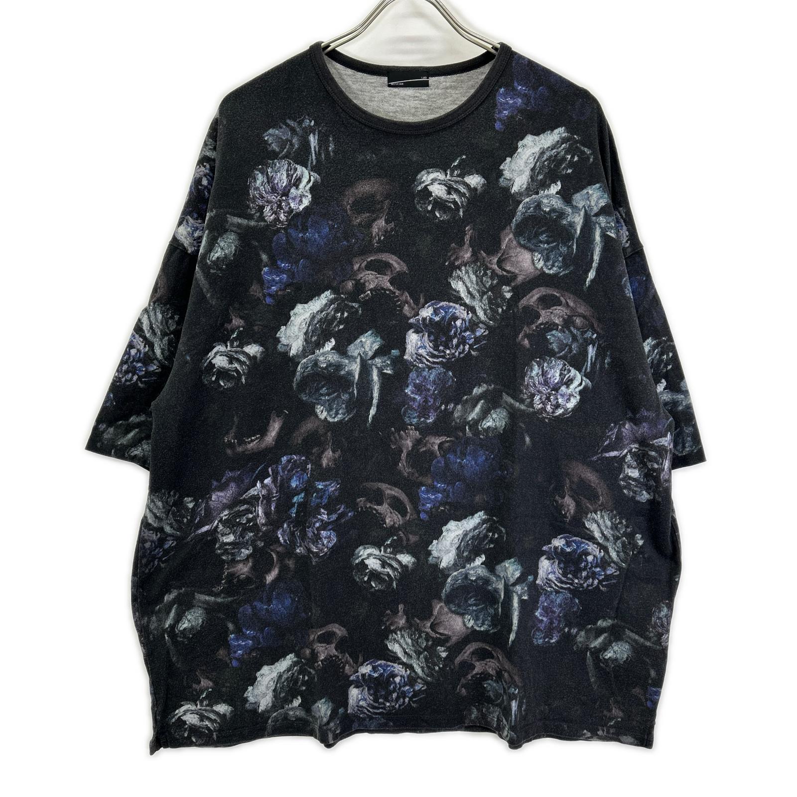 LAD MUSICIAN ラッドミュージシャン 21AW 2220-721 ブラック スカル×花柄 半袖 Tシャツ トップス
