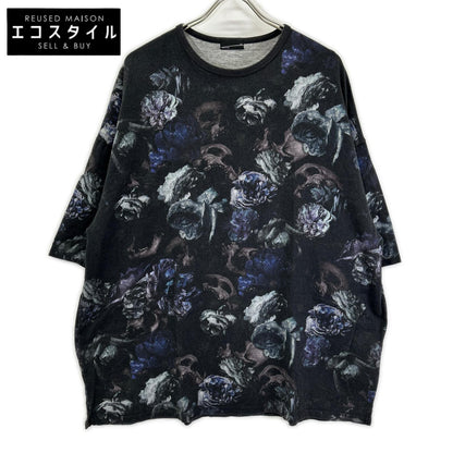 LAD MUSICIAN ラッドミュージシャン 21AW 2220-721 ブラック スカル×花柄 半袖 Tシャツ トップス