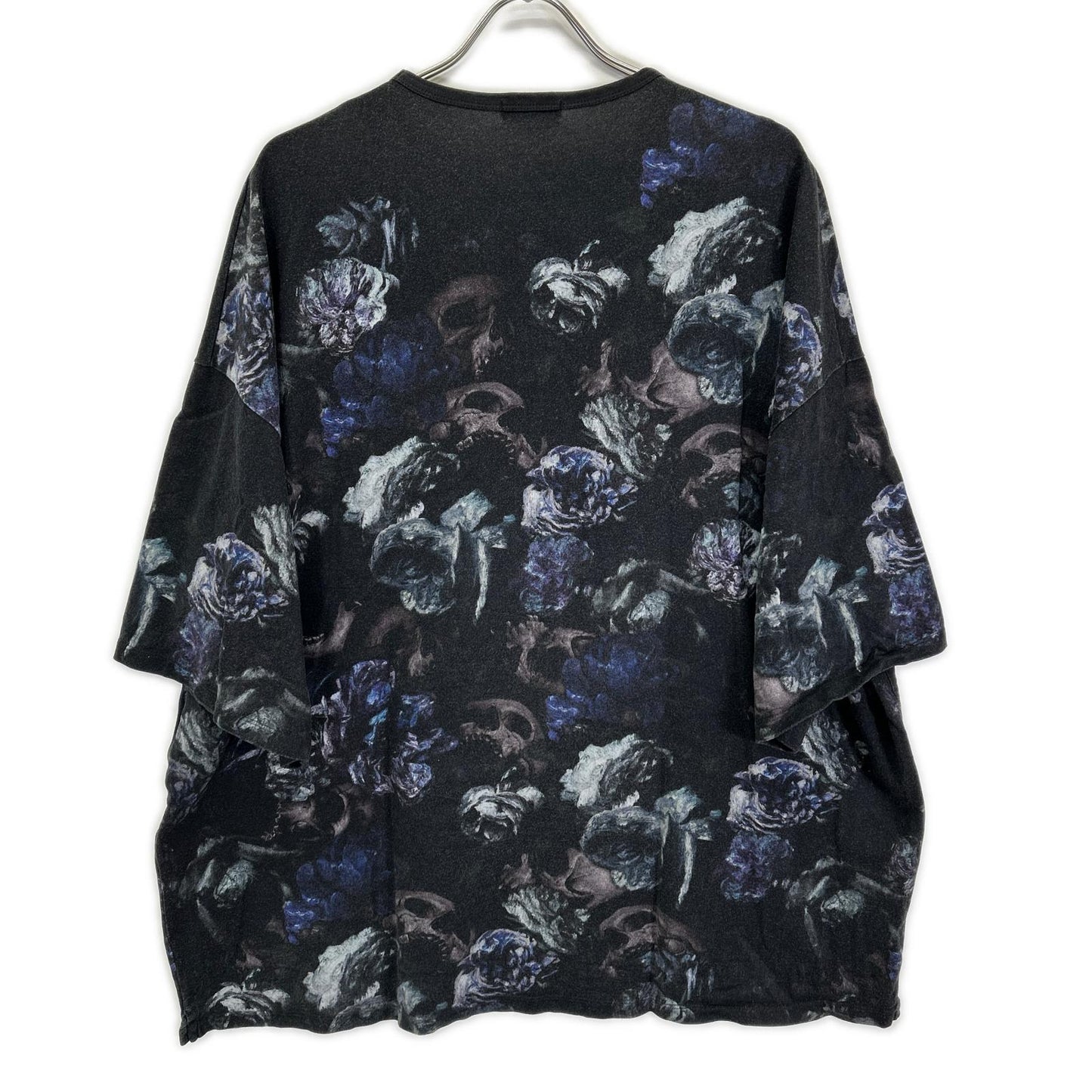LAD MUSICIAN ラッドミュージシャン 21AW 2220-721 ブラック スカル×花柄 半袖 Tシャツ トップス