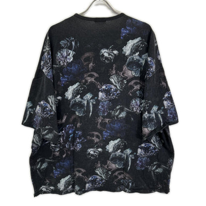LAD MUSICIAN ラッドミュージシャン 21AW 2220-721 ブラック スカル×花柄 半袖 Tシャツ トップス
