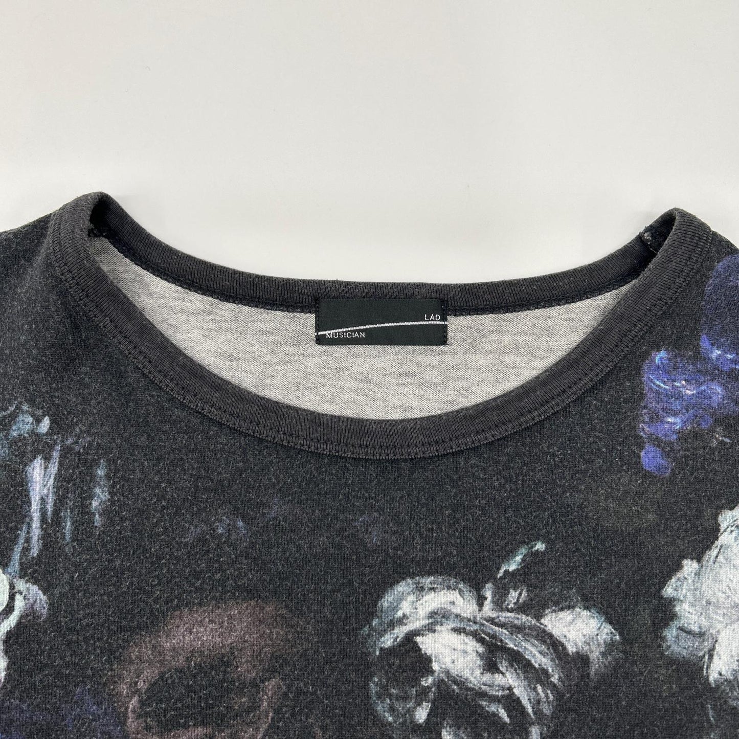 LAD MUSICIAN ラッドミュージシャン 21AW 2220-721 ブラック スカル×花柄 半袖 Tシャツ トップス