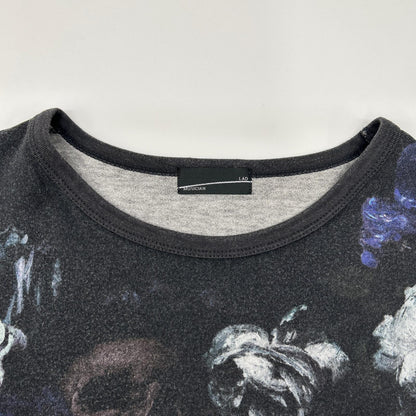 LAD MUSICIAN ラッドミュージシャン 21AW 2220-721 ブラック スカル×花柄 半袖 Tシャツ トップス