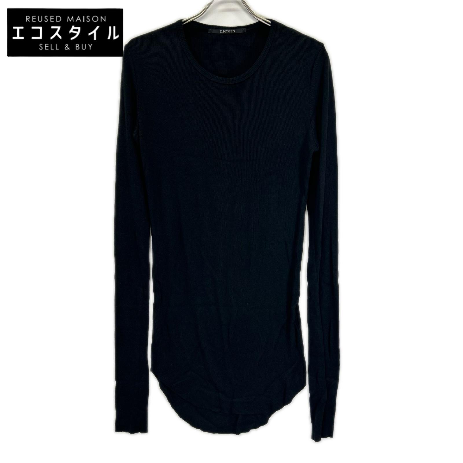 D.HYGEN ディーハイゲン ST101-0824S ブラック コットン ロングスリーブTシャツ トップス