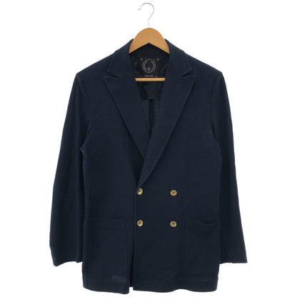 T-JACKET ティージャケット ネイビー コットンストレッチグログラン 4Bダブルジャケット トップス