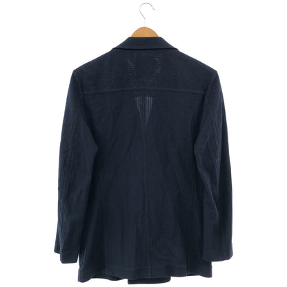 T-JACKET ティージャケット ネイビー コットンストレッチグログラン 4Bダブルジャケット トップス