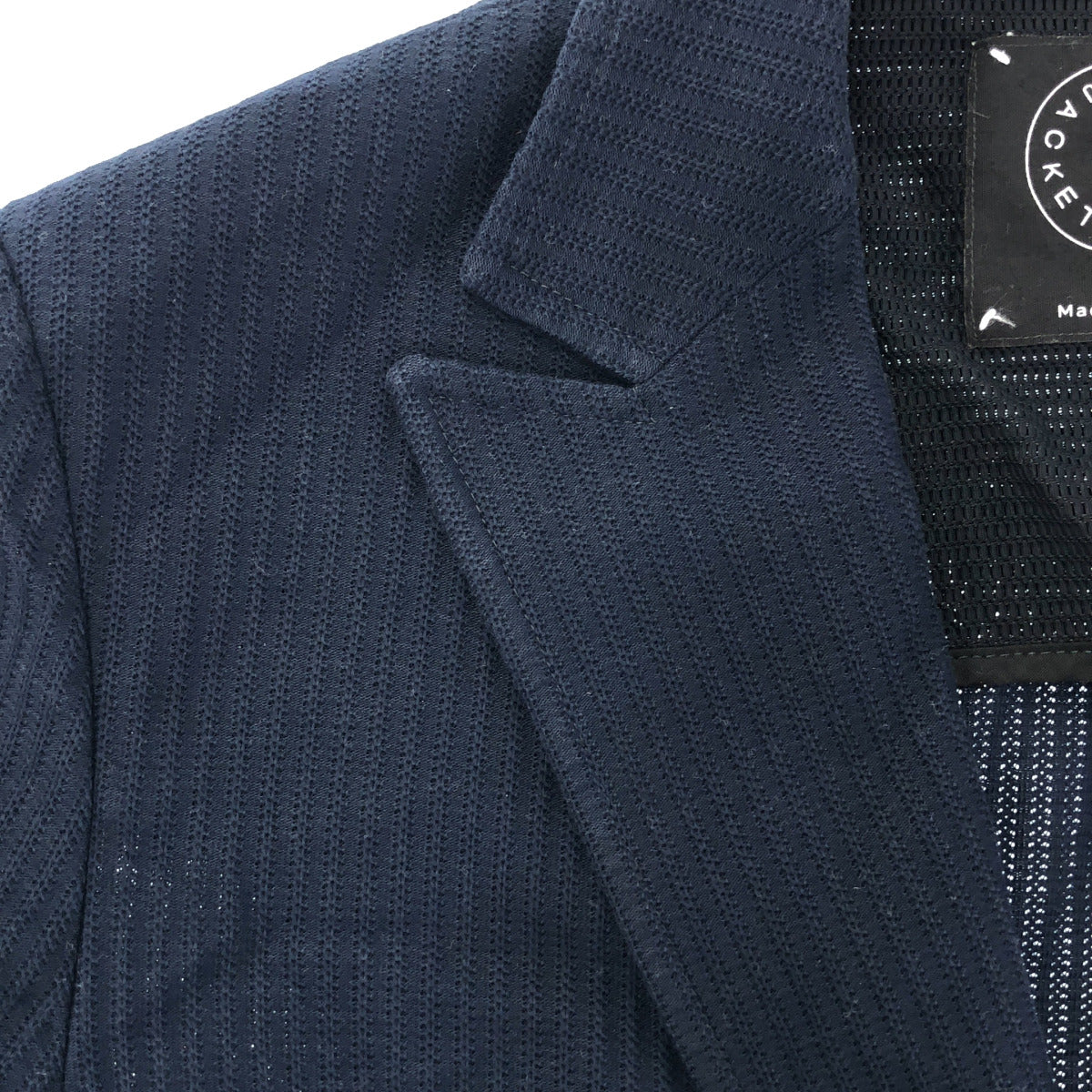 T-JACKET ティージャケット ネイビー コットンストレッチグログラン 4Bダブルジャケット トップス