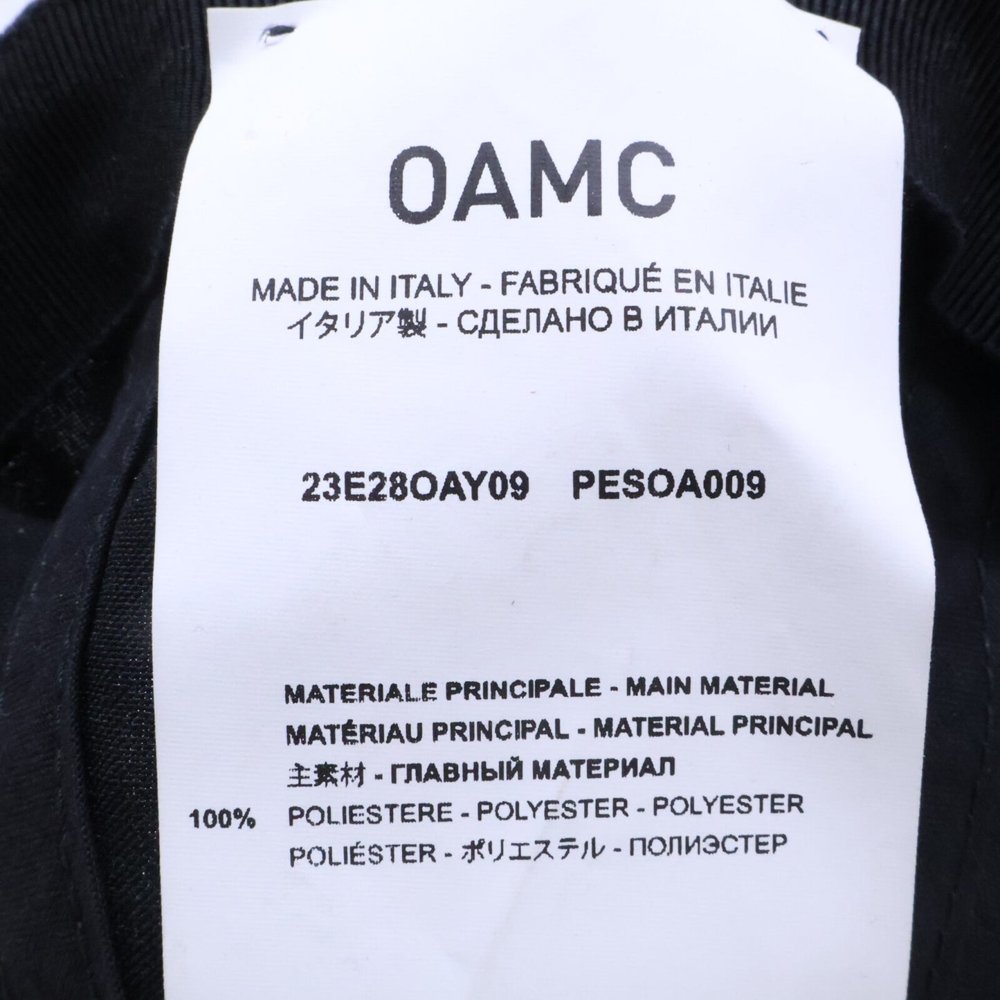OAMC オーエーエムシー x NASA ナサ 【新品同様】23E28OAY09 PESOA009 001 ワッペン キャップ 帽子