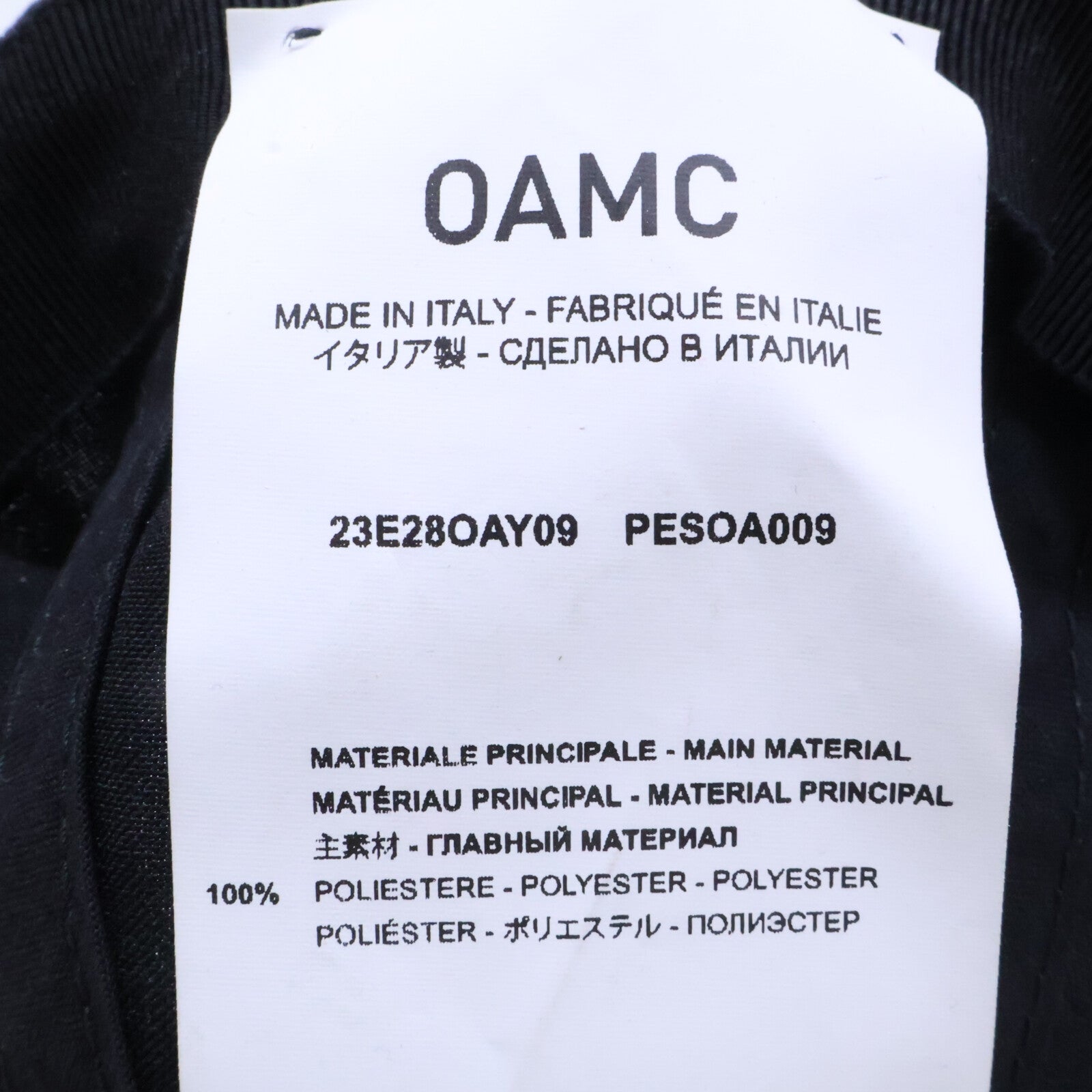 OAMC オーエーエムシー x NASA ナサ 【新品同様】23E28OAY09 PESOA009 001 ワッペン キャップ 帽子