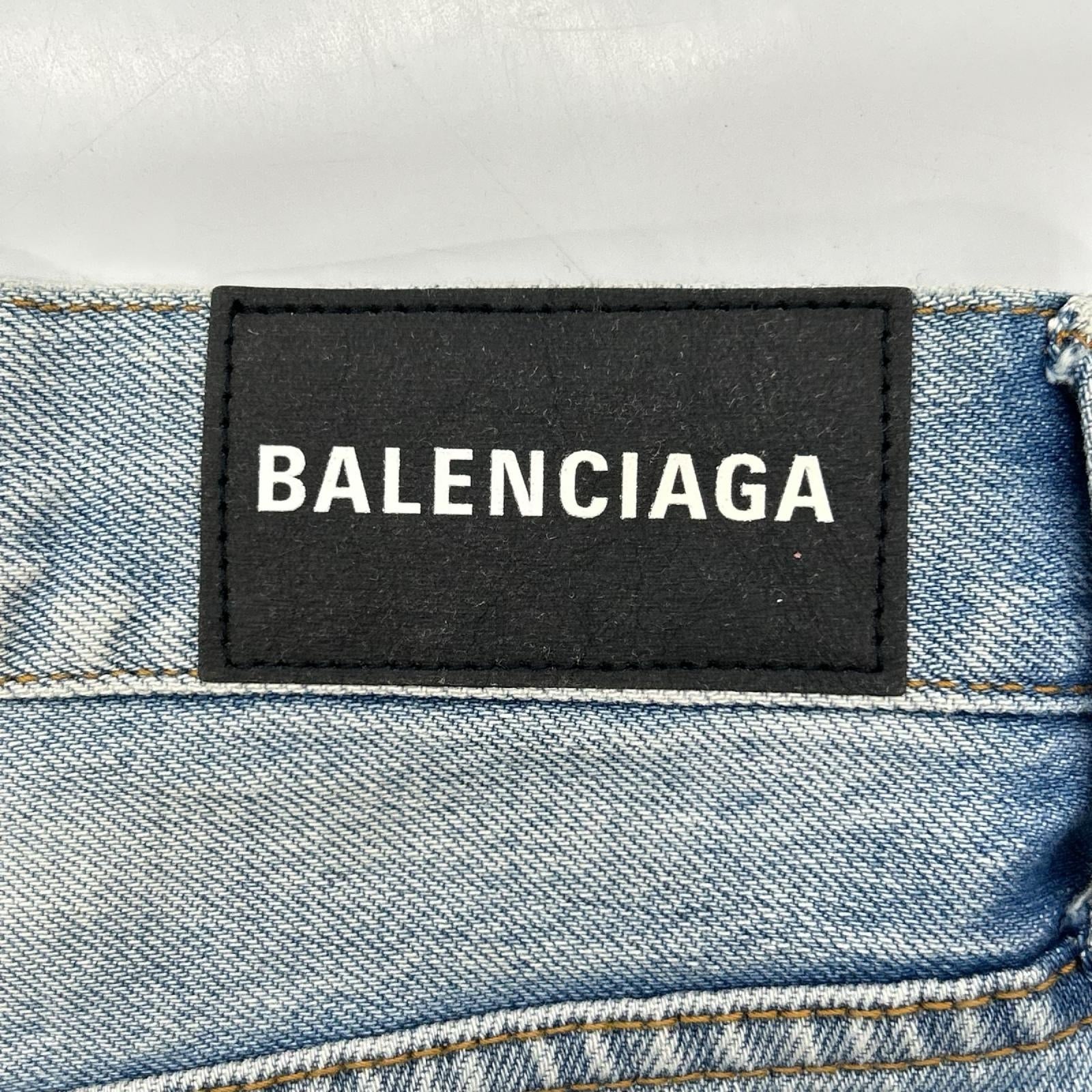 BALENCIAGA バレンシアガ 18年 534522 TYE14 インディゴ デニム ハーフパンツ ボトムス