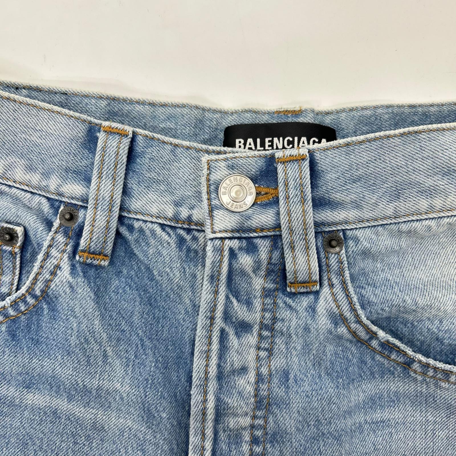 BALENCIAGA バレンシアガ 18年 534522 TYE14 インディゴ デニム ハーフパンツ ボトムス