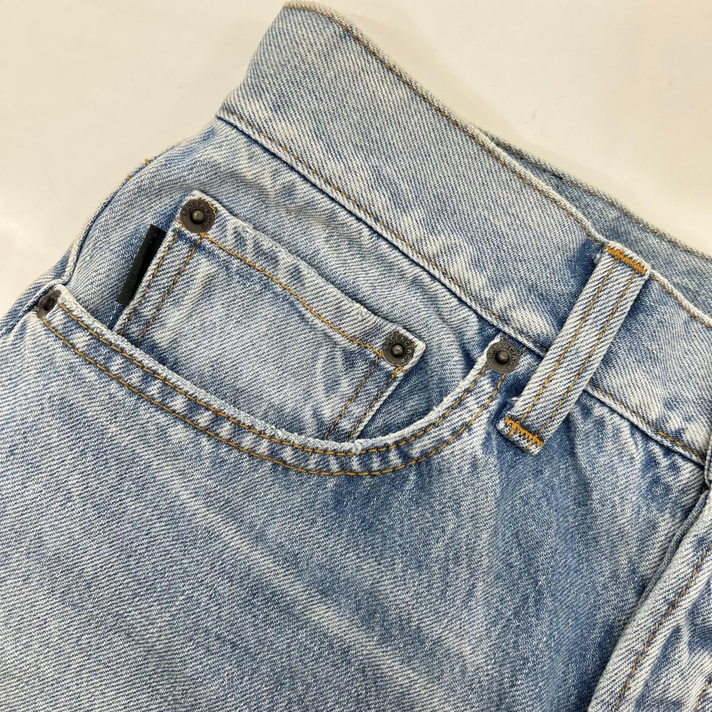 BALENCIAGA バレンシアガ 18年 534522 TYE14 インディゴ デニム ハーフパンツ ボトムス