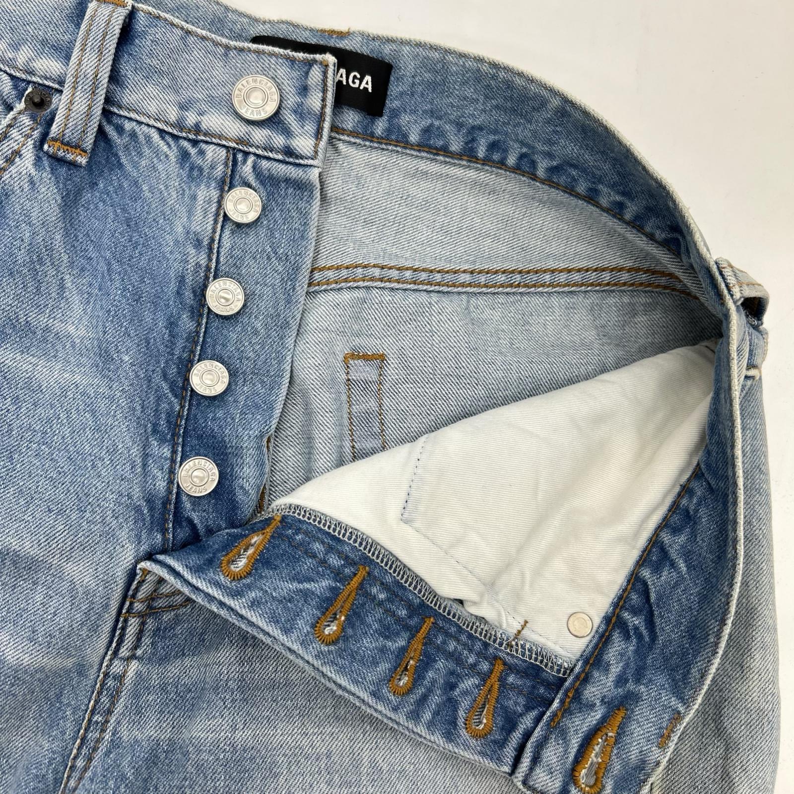 BALENCIAGA バレンシアガ 18年 534522 TYE14 インディゴ デニム ハーフパンツ ボトムス