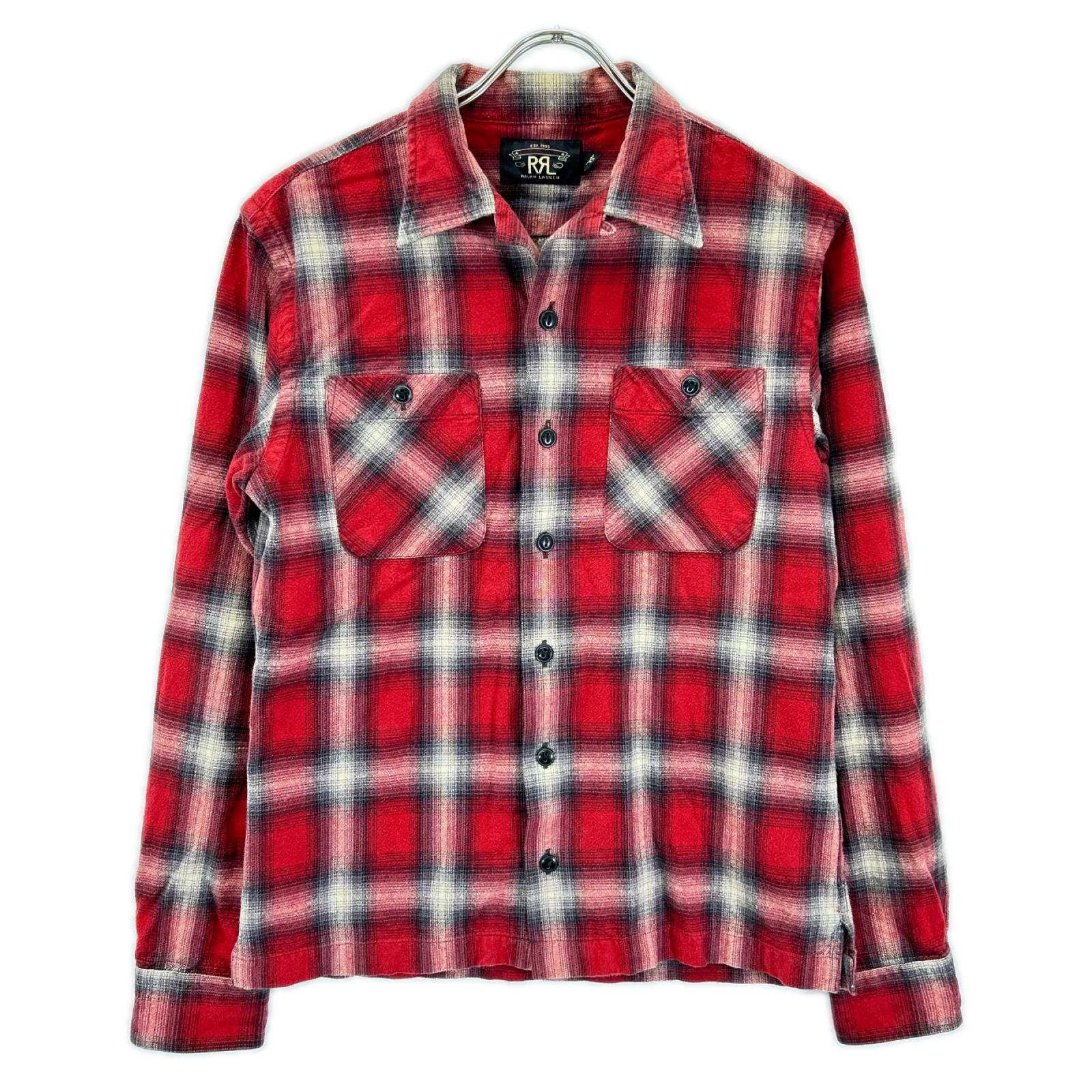 RRL ダブルアールエル レッド コットン ダブルポケット チェック シャツ トップス
