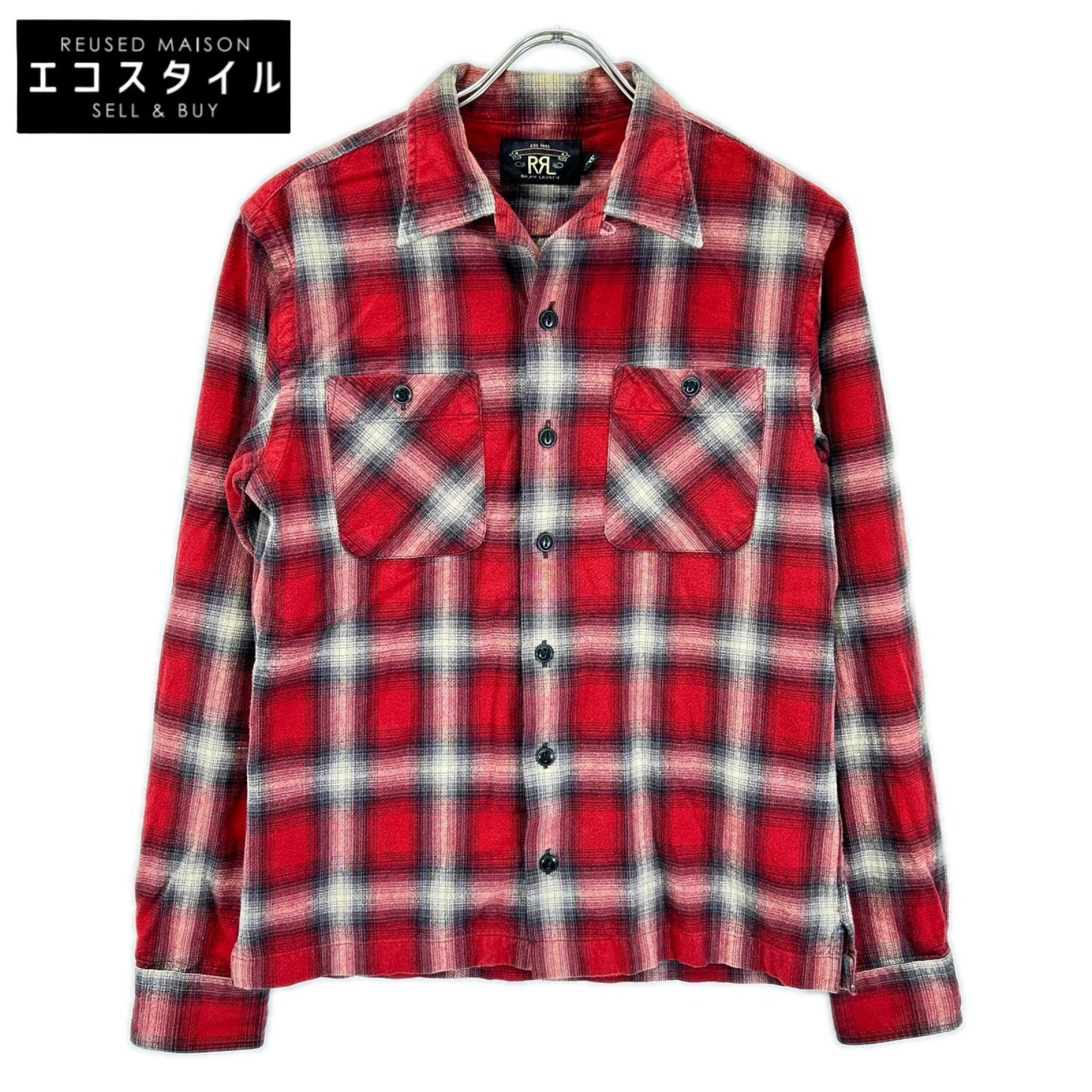 RRL ダブルアールエル レッド コットン ダブルポケット チェック シャツ トップス