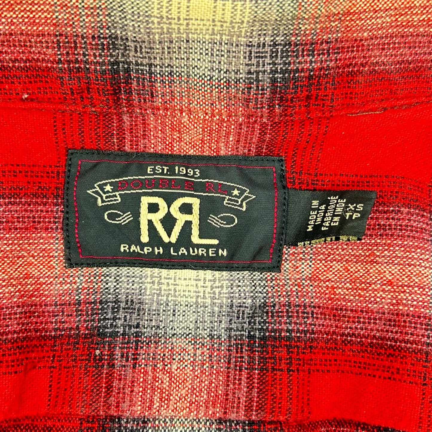 RRL ダブルアールエル レッド コットン ダブルポケット チェック シャツ トップス