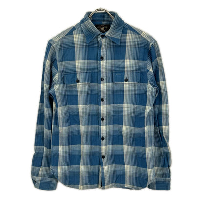 RRL ダブルアールエル ブルー コットン ダブルポケット チェック シャツ トップス