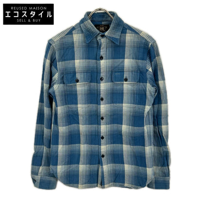 RRL ダブルアールエル ブルー コットン ダブルポケット チェック シャツ トップス
