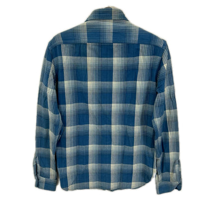 RRL ダブルアールエル ブルー コットン ダブルポケット チェック シャツ トップス