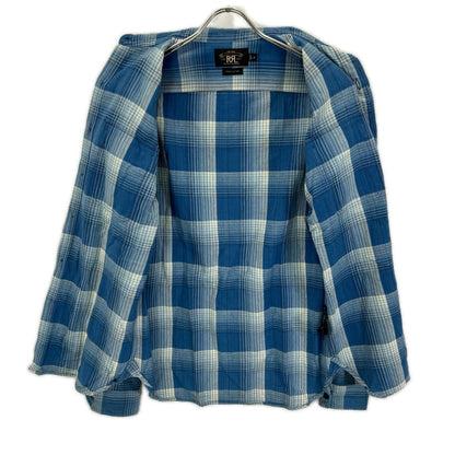 RRL ダブルアールエル ブルー コットン ダブルポケット チェック シャツ トップス