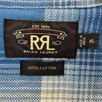 RRL ダブルアールエル ブルー コットン ダブルポケット チェック シャツ トップス