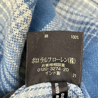 RRL ダブルアールエル ブルー コットン ダブルポケット チェック シャツ トップス