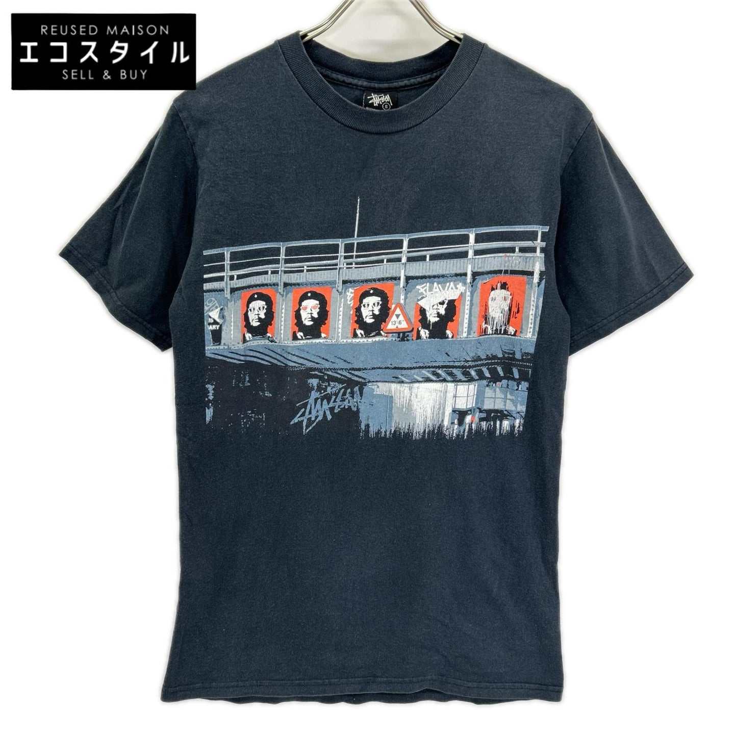 stussy ステューシー ブラック チェ・ゲバラ プリント Tシャツ トップス