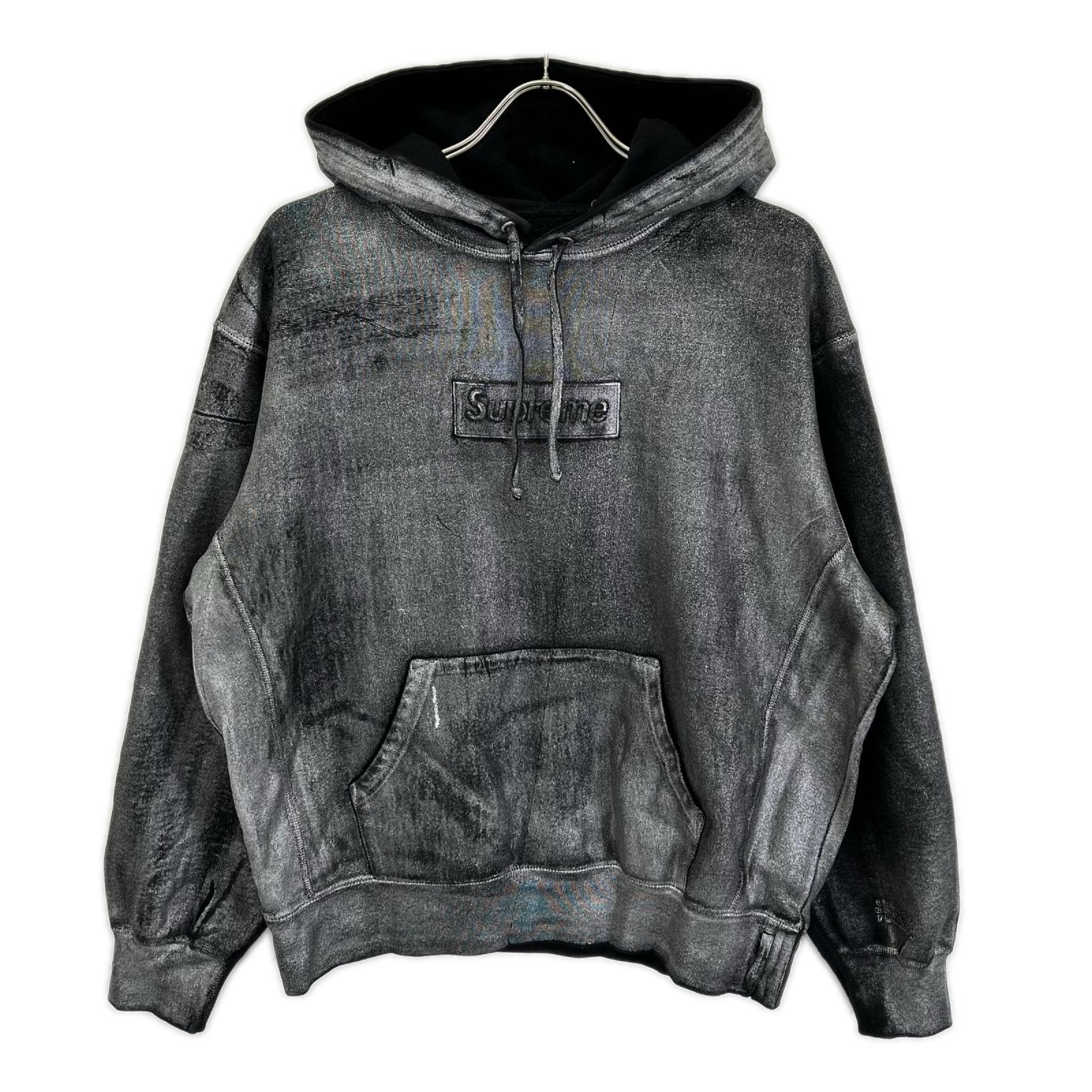 Supreme シュプリーム ×メゾンマルジェラ 24SS ブラック フォイル ボックス ロゴ フーデッドパーカー トップス