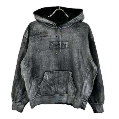 Supreme シュプリーム ×メゾンマルジェラ 24SS ブラック フォイル ボックス ロゴ フーデッドパーカー トップス