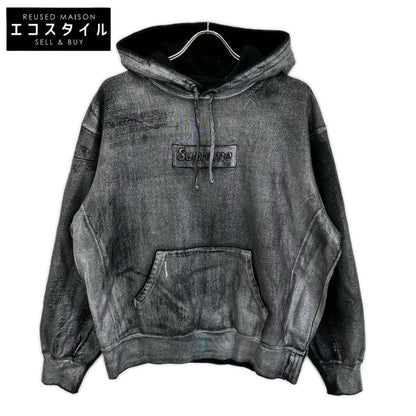 Supreme シュプリーム ×メゾンマルジェラ 24SS ブラック フォイル ボックス ロゴ フーデッドパーカー トップス