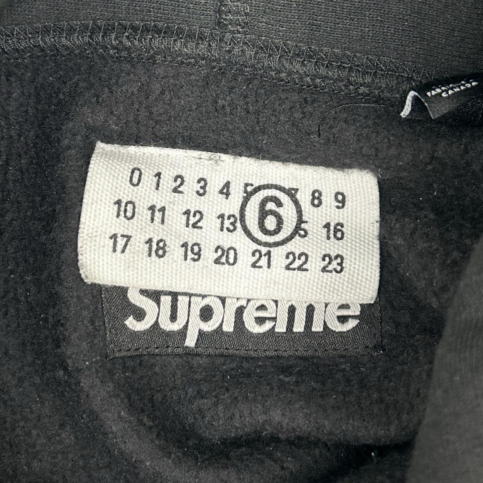 Supreme シュプリーム ×メゾンマルジェラ 24SS ブラック フォイル ボックス ロゴ フーデッドパーカー トップス