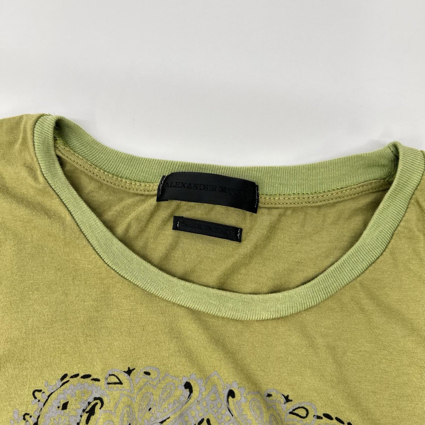 ALEXANDER McQUEEN アレキサンダーマックイーン グリーン ペイズリー スカル 半袖Tシャツ トップス