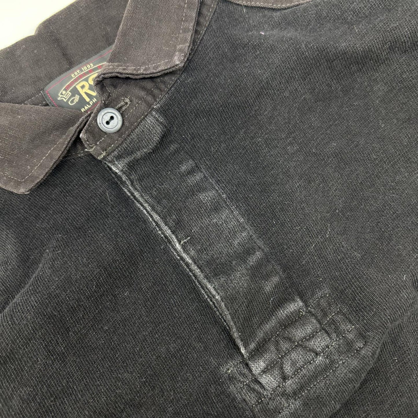 RRL ダブルアールエル チェコール エルボーパッチ ヘンリーネック カットソー トップス