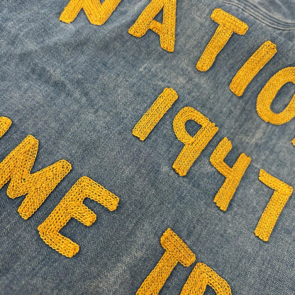 RRL ダブルアールエル ブルー ヘリンボーン ツイル刺繍 ワークシャツ トップス