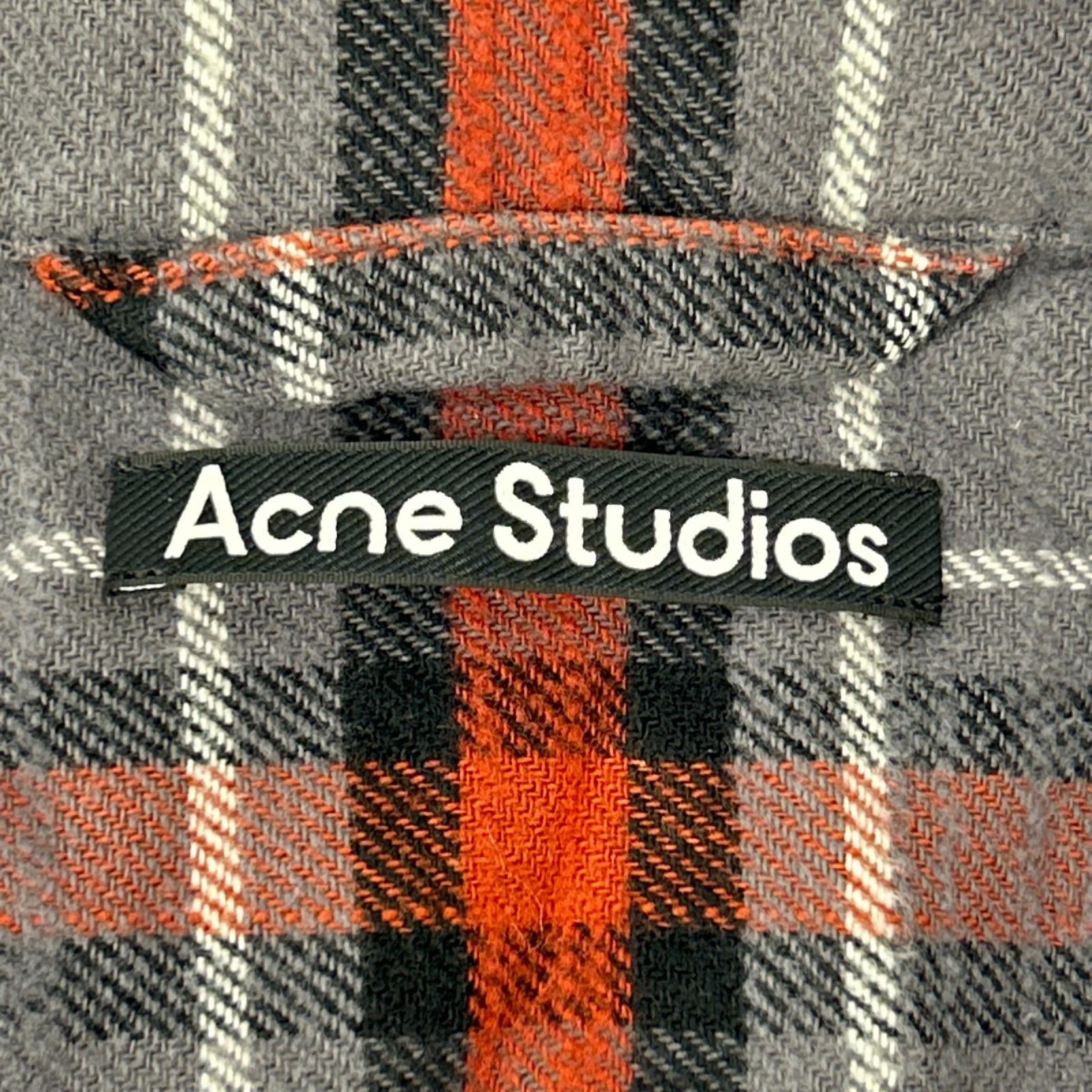 ACNE STUDIOS アクネ ストゥディオズ グレー×レッド チェック ネルシャツ トップス