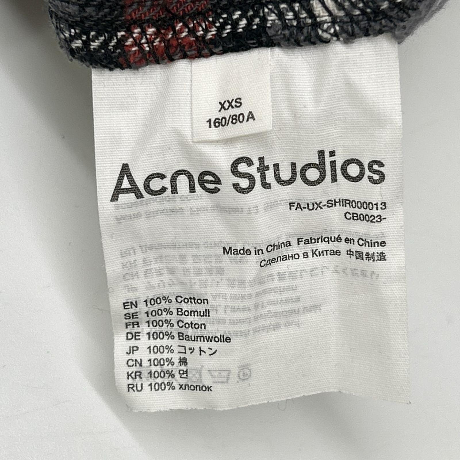 ACNE STUDIOS アクネ ストゥディオズ グレー×レッド チェック ネルシャツ トップス