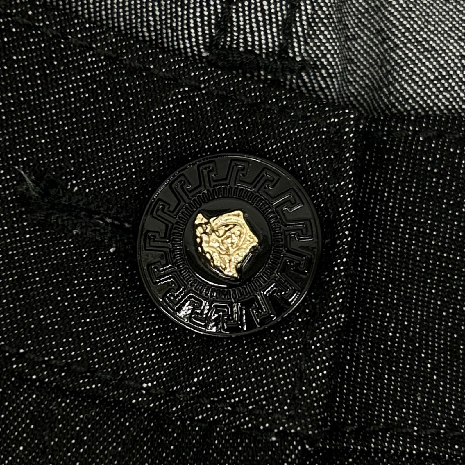 GIANNIVERSACE ジャンニヴェルサーチ チャコール ゴールドメデューサボタン ライン デニム ボトムス