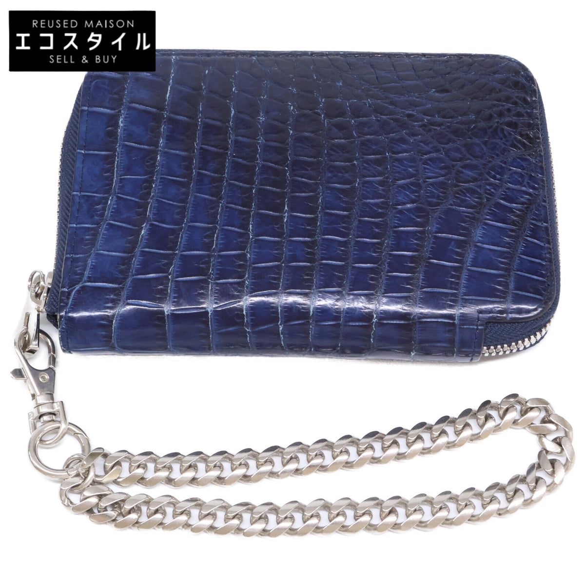 ITTI イッチ 【美品】CRISTY STUFFING MID WLT ラウンドファスナー クロコダイル ミディアム財布 長財布（小銭入れあり）