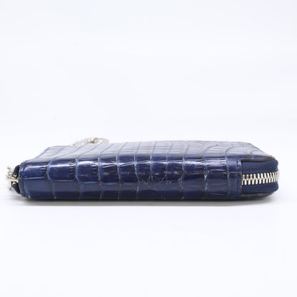 ITTI イッチ 【美品】CRISTY STUFFING MID WLT ラウンドファスナー クロコダイル ミディアム財布 長財布（小銭入れあり）