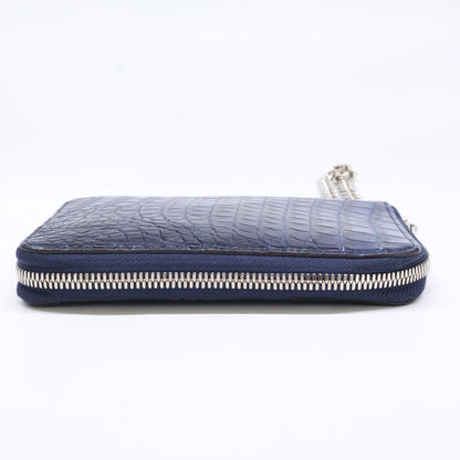 ITTI イッチ 【美品】CRISTY STUFFING MID WLT ラウンドファスナー クロコダイル ミディアム財布 長財布（小銭入れあり）