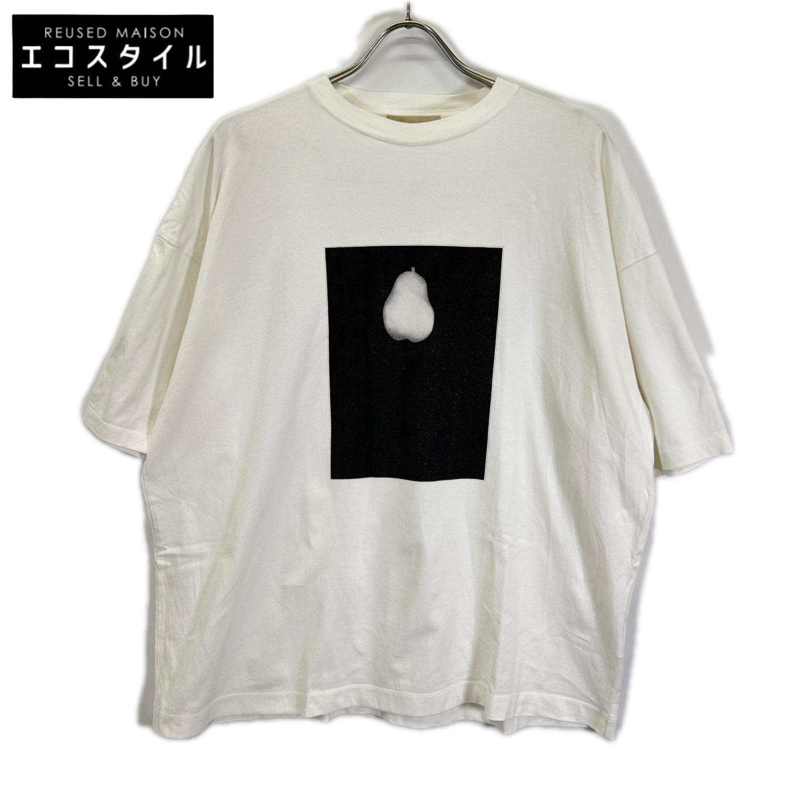 YOAK ヨーク ホワイト×ブラック PHOTOGRAM PRINTED T-SHIRT/ トップス